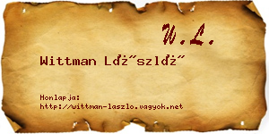 Wittman László névjegykártya